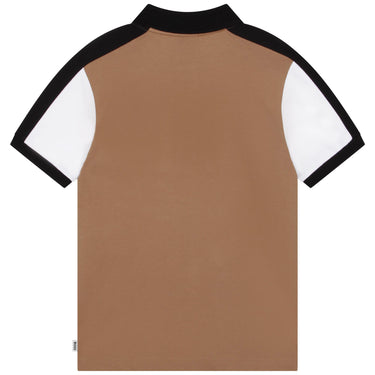 Playera Polo BOSS café para niños y adolescentes
